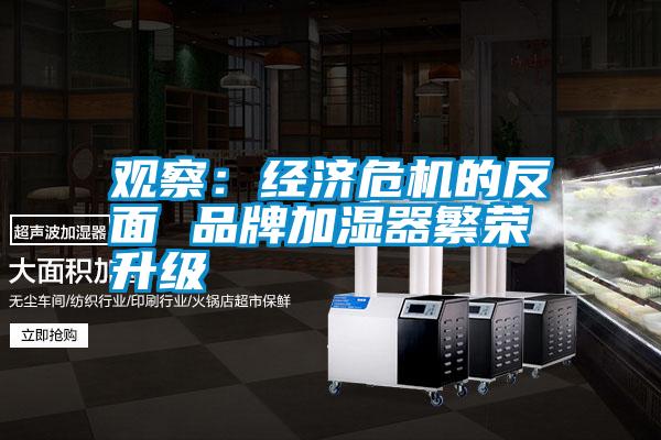 觀察:經濟危機的反面 品牌加濕器繁榮升級